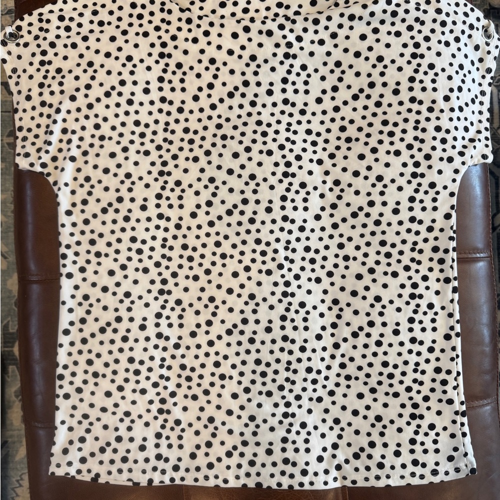Notations Black and White Polka Dot Top